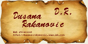 Dušana Rakanović vizit kartica